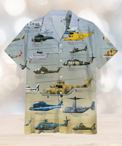 Helicopter Globe Military Collection Hawaiian Shirt