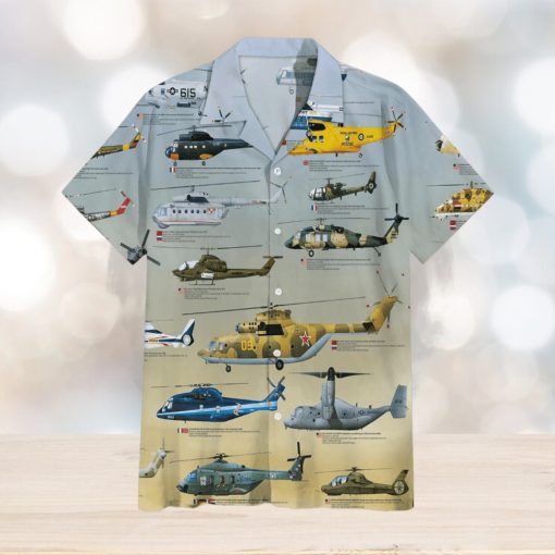 Helicopter Globe Military Collection Hawaiian Shirt