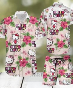 Hello Kitty 3D Hawaiian Shirt & Short For Men And Women