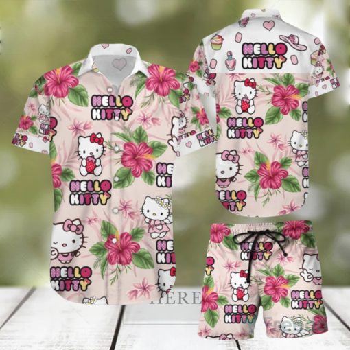 Hello Kitty 3D Hawaiian Shirt & Short For Men And Women