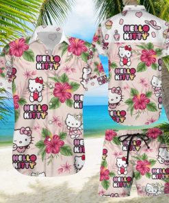 Hello Kitty 3D Hawaiian Shirt & Short For Men And Women