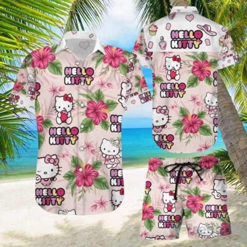 Hello Kitty 3D Hawaiian Shirt & Short For Men And Women