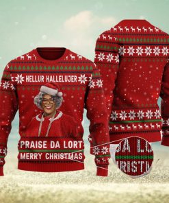 Hellur Hallelujer Praise De Lort Quotes Funny Movie Ugly Christmas Sweater Gift For Men Women