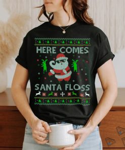 Here Comes Santa Floss Dance Christmas Funny DT Youth Kids T Shirt