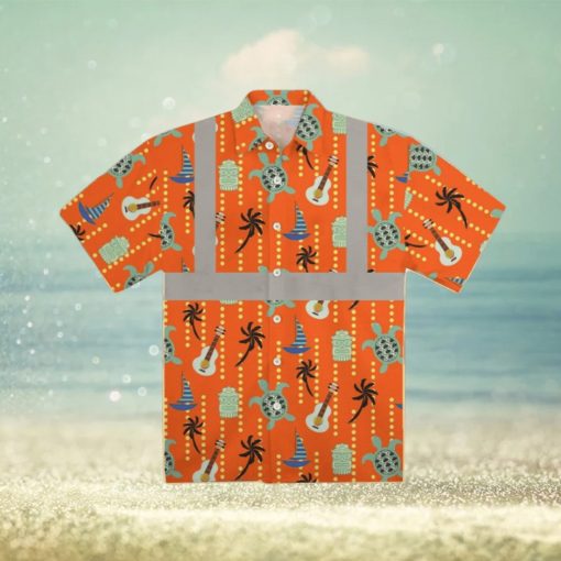 Hi Vis Aloha Shirt High Visibility Clothing Inspired By Construction Vest Turtle Orange Hi Vis Summer Gift Hi Vis Hawaiian Shirt Hi Vis Jacket Cosplay Shirts And Shorts