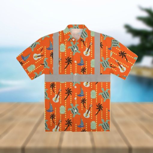 Hi Vis Aloha Shirt High Visibility Clothing Inspired By Construction Vest Turtle Orange Hi Vis Summer Gift Hi Vis Hawaiian Shirt Hi Vis Jacket Cosplay Shirts And Shorts