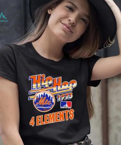 Hip hop 1973 New York Mets baseball 4 elements skyline logo shirt
