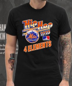 Hip hop 1973 New York Mets baseball 4 elements skyline logo shirt