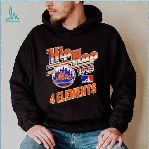 Hip hop 1973 New York Mets baseball 4 elements skyline logo shirt