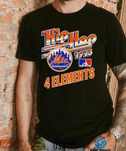 Hip hop 1973 New York Mets baseball 4 elements skyline logo shirt