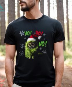 Ho Ho No Cute Cat Wearing Hat Christmas Cat Classic T Shirt