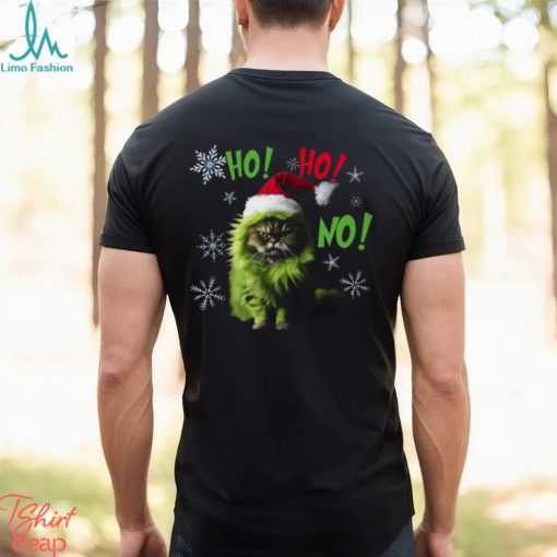 Ho Ho No Cute Cat Wearing Hat   Christmas Cat Classic T Shirt