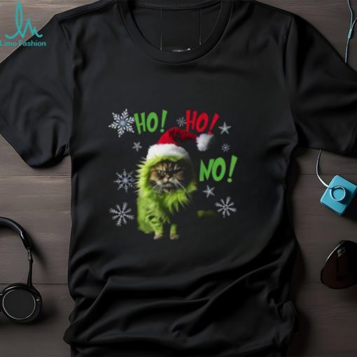 Ho Ho No Funny Bad Cat Christmas Shirt