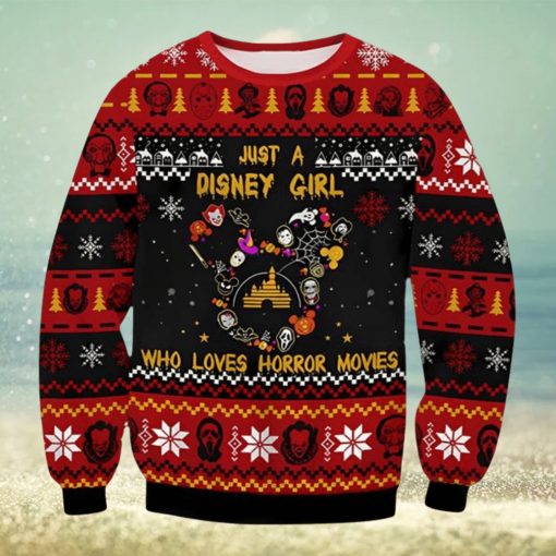 Horror Disney Girl Horror Ugly Christmas Sweater Xmas 3D Printed Christmas Sweater Gift