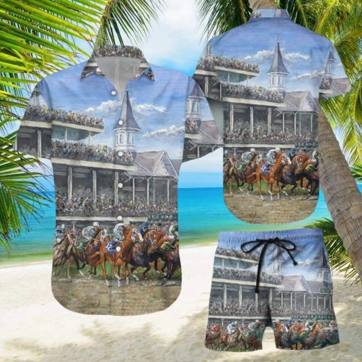 Horse Racing Hawaiian Shirt & Short For Men And Women