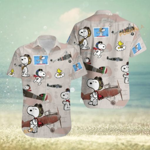 Hot Plane And Snoopy Vintage Hawaiian Shirt, Ideal for Snoopy Enthusiasts