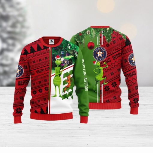 Houston Astros Grinch & Scooby doo Christmas Ugly Sweater 1