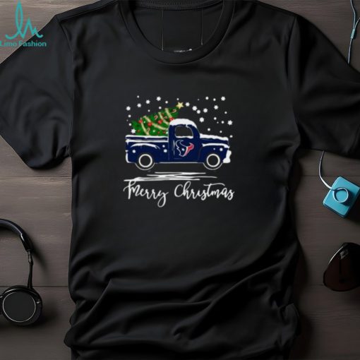 Houston Texans Car With Christmas Tree Merry Christmas Shirt