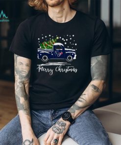 Houston Texans Car With Christmas Tree Merry Christmas Shirt