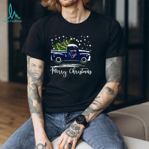 Houston Texans Car With Christmas Tree Merry Christmas Shirt