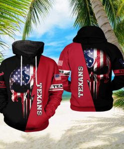 Houston Texans NFL US Flag Skull Team 3D Printed Hoodie