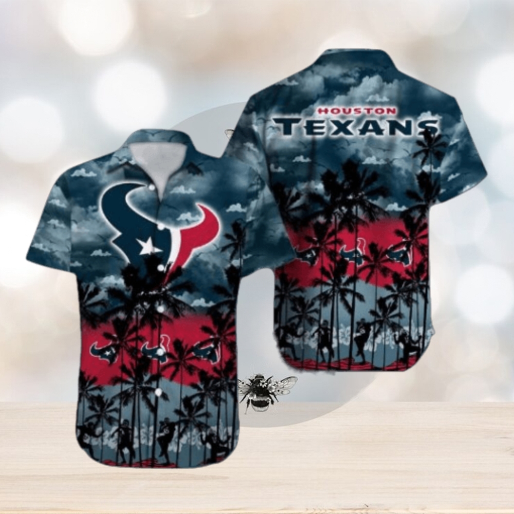Houston Texans Palm Tree Design NFL Hawaiian Shirt, Texans Clothing Houston Texans Palm Tree Design NFL Hawaiian Shirt, Texans Clothing