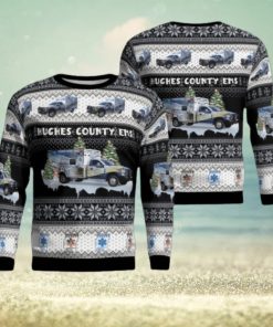 Hughes County Emergency Medical Service AOP Christmas Ugly Sweater Christmas Season Gift