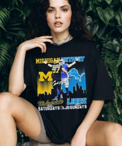 Hutchinson Michigan Wolverines On Saturdays Detroit Lions On Sundays Signatures Shirt