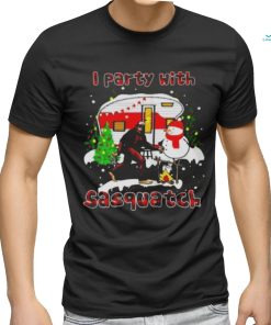 I Party With Sasquatch Bigfoot Camping Sasquatch Believers Snowman Christmas shirt