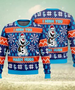 I Wish You Warm Hugs Ugly Christmas Sweater Snowman Santa Hat Gift For Men Women Winter