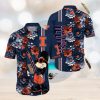 NFL Los Angeles Chargers Gold Flowers Blue Hawaiian Shirt V2
