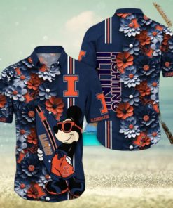 Illinois Fighting Illini Hawaiian Shirt Mickey Love Surfing Trending Summer Gift