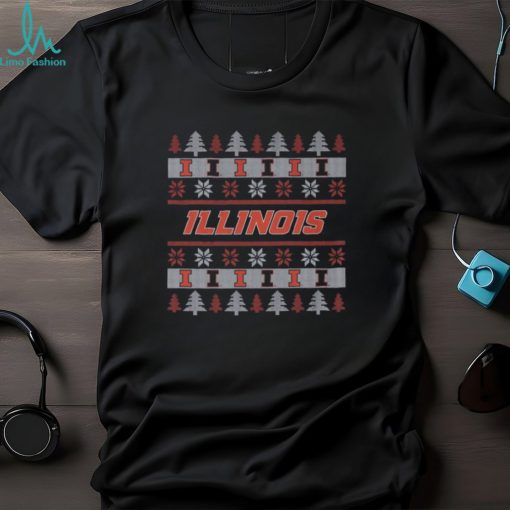 Illinois Fighting Illini Holiday Christmas Tree T Shirt