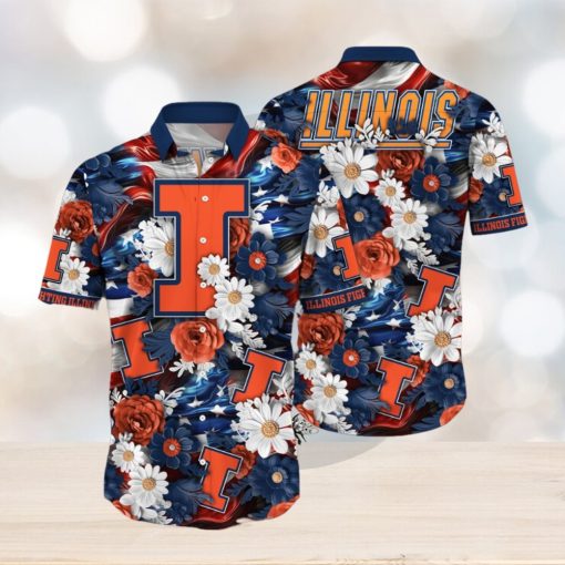 Illinois Fighting Illini NCAA3 Hawaii Shirt Independence Day