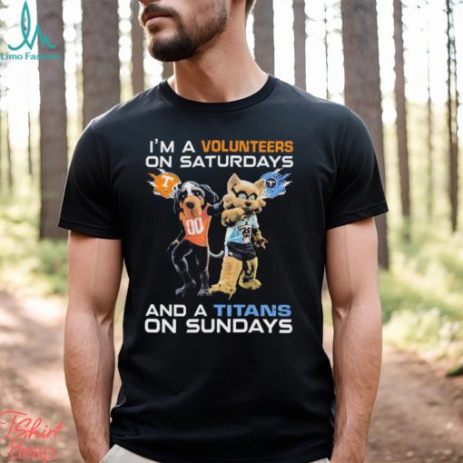 I’m A Volunteers On Saturdays And A Titans On Sundays Mascots Shirt