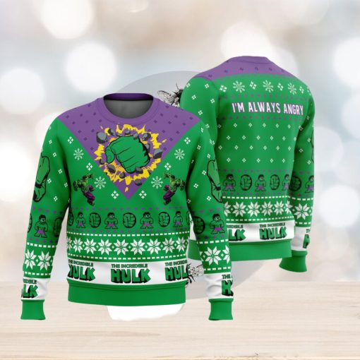 I’m Always Angry The Incredible Hulk Marvel Ugly Christmas Sweater