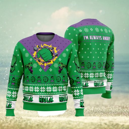 I’m Always Angry The Incredible Hulk Marvel Ugly Christmas Sweater