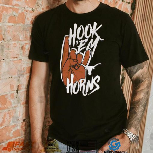 Image One Adult Texas Longhorns Burnt Hook ‘Em Horns T Shirt