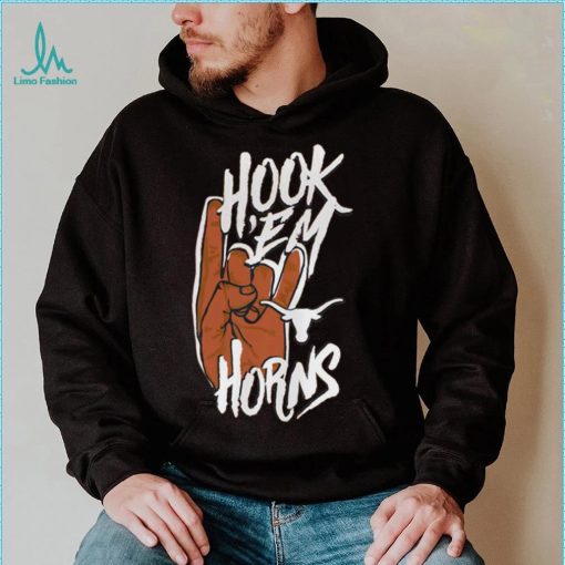 Image One Adult Texas Longhorns Burnt Hook ‘Em Horns T Shirt