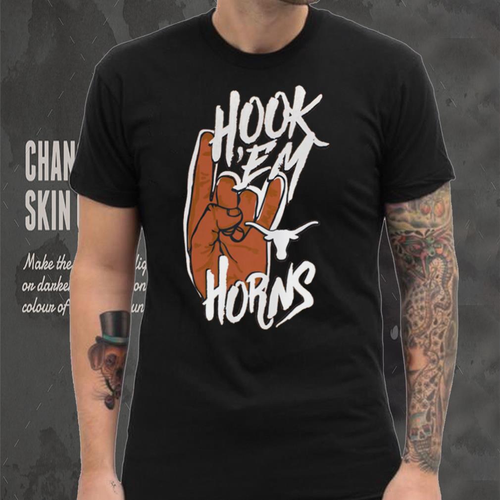 Image One Adult Texas Longhorns Burnt Hook 'Em Horns T Shirt - teejeep