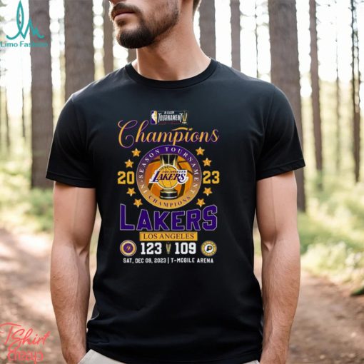 In Season Tournament Champions 2023 Los Angeles Lakers 123 – 109 Indiana Pacers Sat, Dec 09, 2023 T Mobile Arena T Shirt