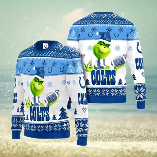 Indianapolis Colts Grinch Ugly Christmas Sweater Xmas 3D Printed Christmas Sweater Gift