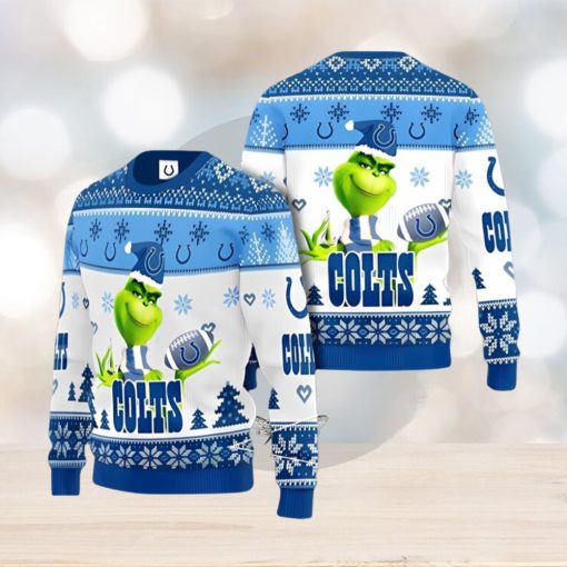 Indianapolis Colts Grinch Ugly Christmas Sweater Xmas 3D Printed Christmas Sweater Gift