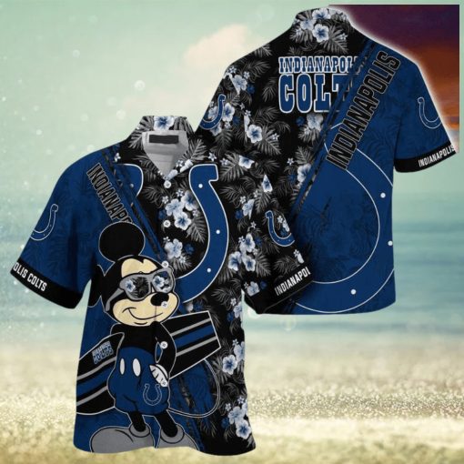 Indianapolis Colts NFL Summer Hawaii Shirt Mickey And Floral Pattern For Sports Fans