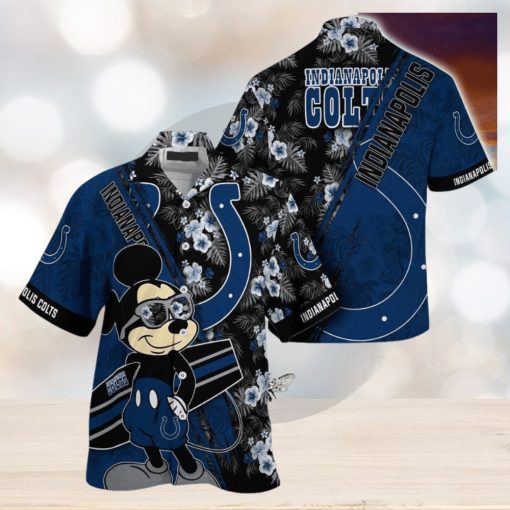 Indianapolis Colts NFL Summer Hawaii Shirt Mickey And Floral Pattern For Sports Fans