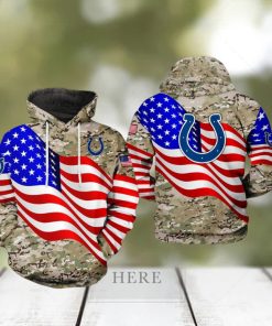 Indianapolis Colts NFL US Flag Camo Veteran Team 3D Printed Hoodie