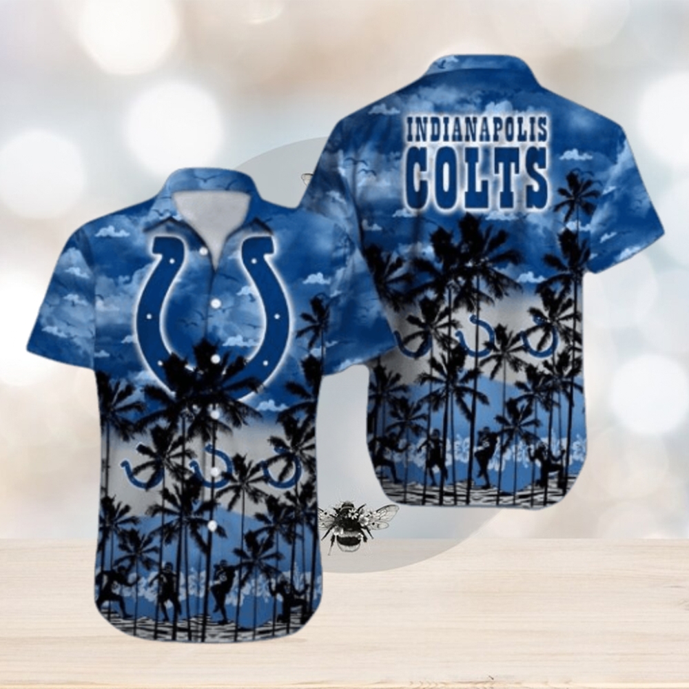 Indianapolis Colts Palm Tree Design NFL Hawaiian Shirt, Colts Gifts Indianapolis Colts Palm Tree Design NFL Hawaiian Shirt, Colts Gifts