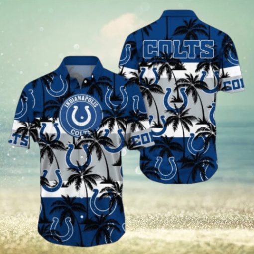Indianapolis Colts Palm Tree Pattern Hawaiian shirt, Indianapolis Colts Fan Shirt for Sale