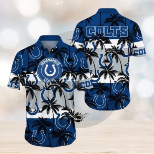 Indianapolis Colts Palm Tree Pattern Hawaiian shirt, Indianapolis Colts Fan Shirt for Sale