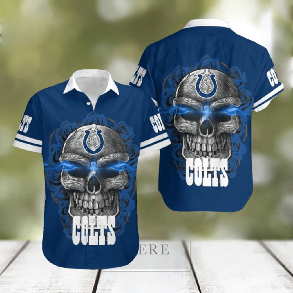 Indianapolis Colts Skull 3D Hawaiian Shirt Summer Collection Indianapolis Colts Skull 3D Hawaiian Shirt Summer Collection